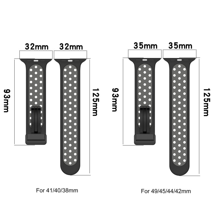 For Apple Watch 3 42mm Magnetic Buckle Silicone Watch Band(Black White)