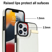 For iPhone 11 Pro Metal Buckle Card Slots Phone Case(White)