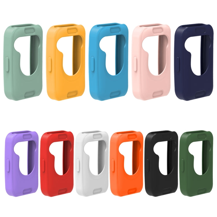 For Huawei Band 8 Silicone Protective Case + Silicone Watch Band Kit(Navy Blue)