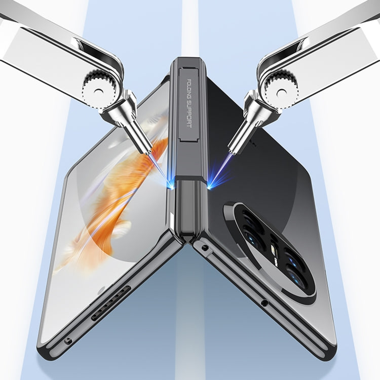 For Huawei Mate X3 GKK Integrated Hinge Folding Phone Case with Holder(Silver)