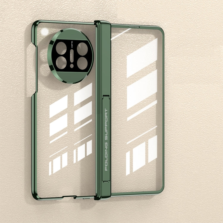 For Huawei Mate X3 GKK Integrated Hinge Folding Phone Case with Holder(Green)