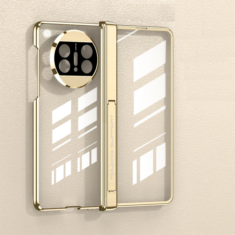 For Huawei Mate X3 GKK Integrated Hinge Folding Phone Case with Holder(Gold)