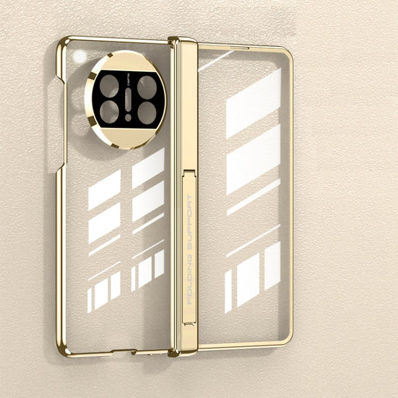 For Huawei Mate X3 GKK Integrated Hinge Folding Phone Case with Holder(Gold)