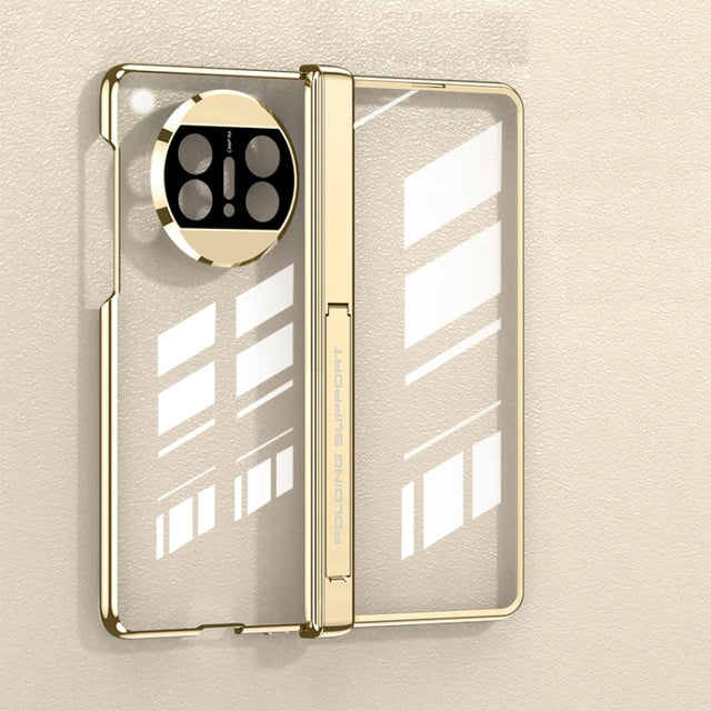 For Huawei Mate X3 GKK Integrated Hinge Folding Phone Case with Holder(Gold)