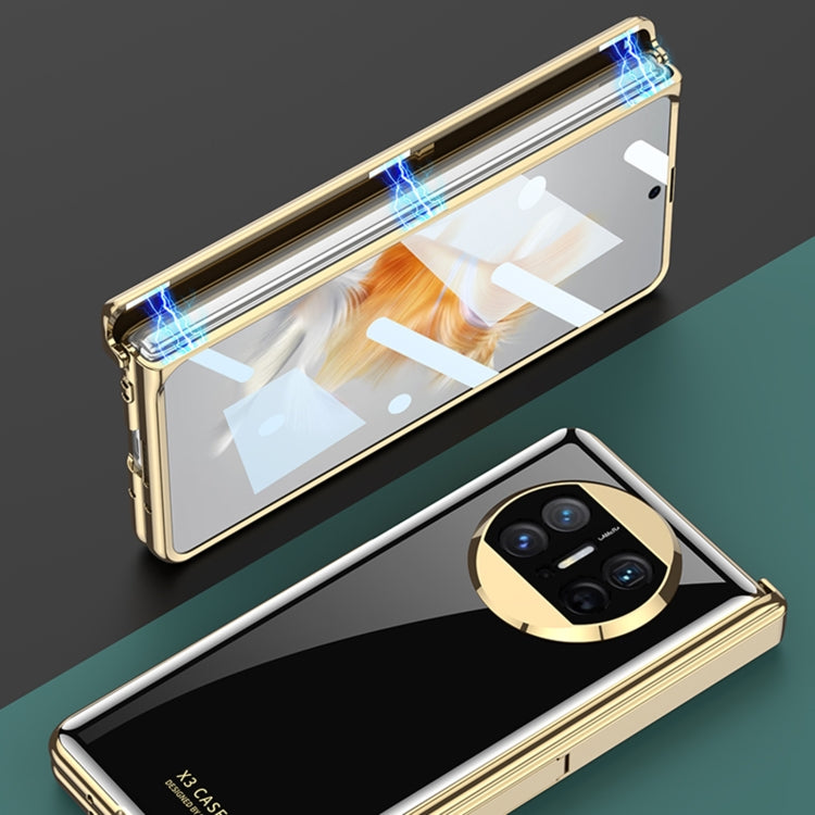 For Huawei Mate X3 GKK Integrated Plating Hinge Folding Phone Case(Black)