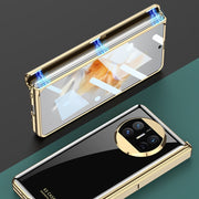 For Huawei Mate X3 GKK Integrated Plating Hinge Folding Phone Case(White)