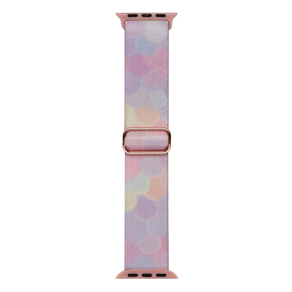 For Apple Watch SE 2022 44mm Painted Pattern Nylon Replacement Watch Band(Symphony Bubbles)