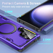 For Samsung Galaxy S23 5G Patronus MagSafe Magnetic Holder Phone Case(Purple)