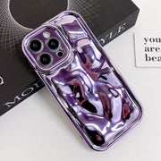 For iPhone 14 Electroplating Meteorite Texture TPU Phone Case(Purple)