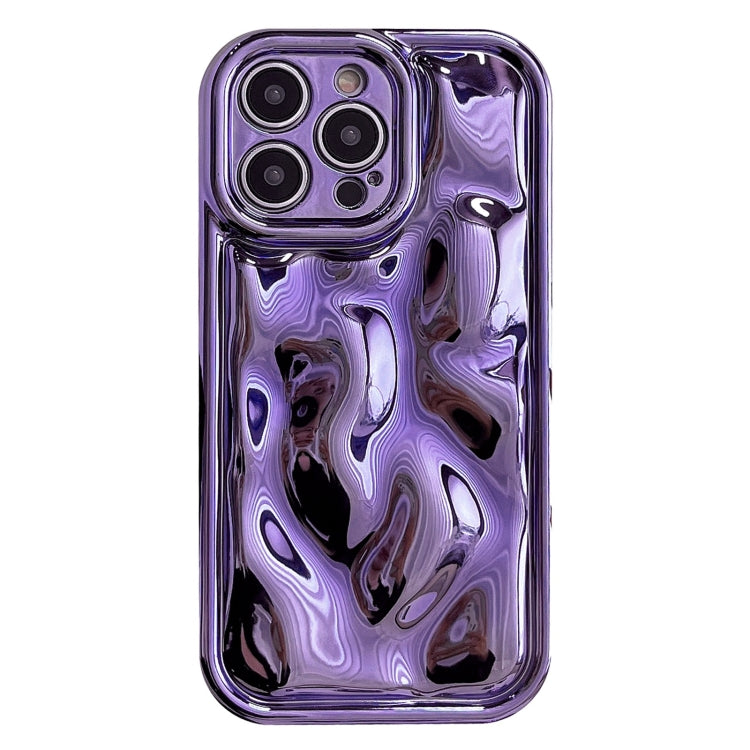 For iPhone 14 Pro Max Electroplating Meteorite Texture TPU Phone Case(Purple)