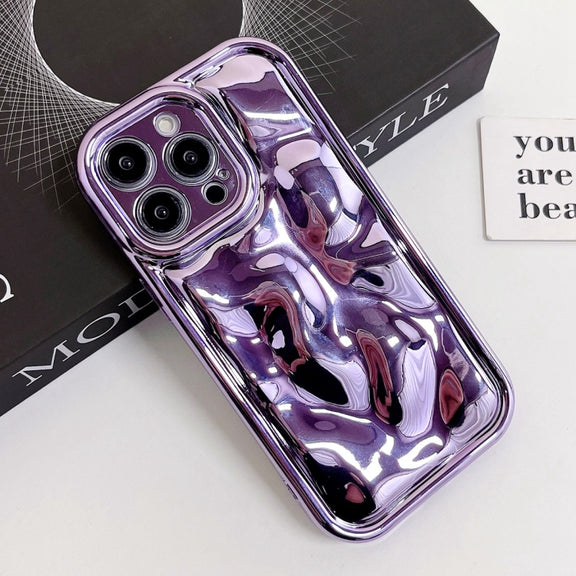 For iPhone 12 Electroplating Meteorite Texture TPU Phone Case(Purple)