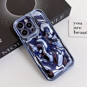 For iPhone 12 Pro Max Electroplating Meteorite Texture TPU Phone Case(Blue)