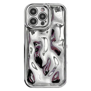 For iPhone 12 Pro Max Electroplating Meteorite Texture TPU Phone Case(Silver)