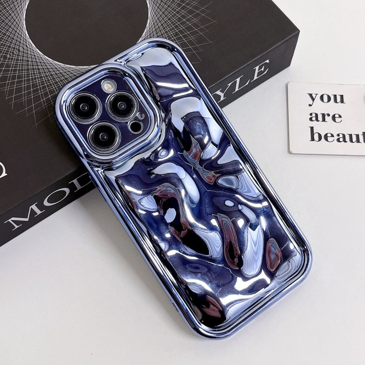 For iPhone X / XS Electroplating Meteorite Texture TPU Phone Case(Blue)