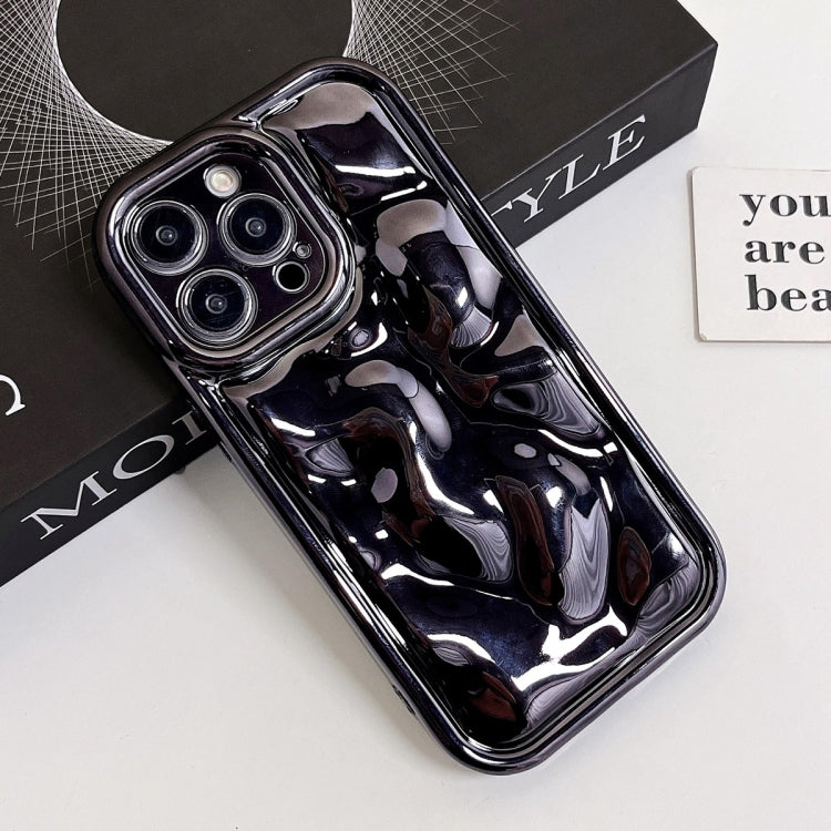 For iPhone XR Electroplating Meteorite Texture TPU Phone Case(Black)