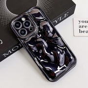 For iPhone XS Max Electroplating Meteorite Texture TPU Phone Case(Black)