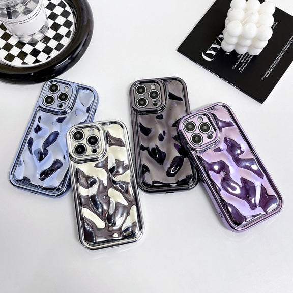 For iPhone 14 Plus Electroplating Meteorite Texture TPU Phone Case(Blue)