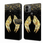 For Xiaomi Redmi A1+ / A2 / A2+ Crystal 3D Shockproof Protective Leather Phone Case(Golden Wings)