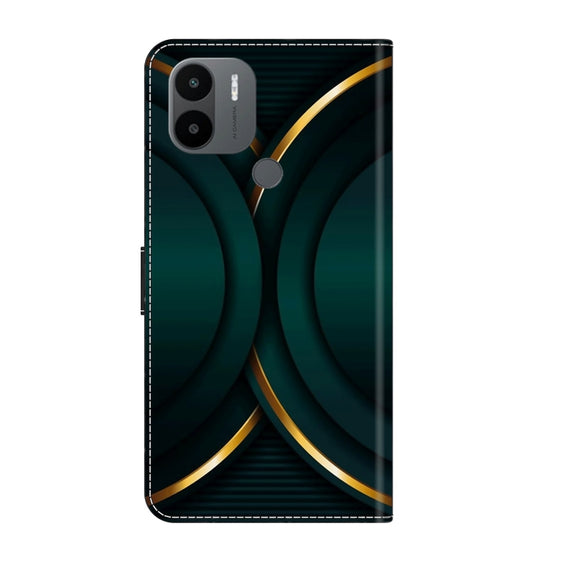 For Xiaomi Redmi A1+ / A2 / A2+ Crystal 3D Shockproof Protective Leather Phone Case(Gold Outline)