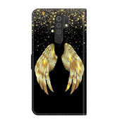 For Xiaomi Redmi 9 Crystal 3D Shockproof Protective Leather Phone Case(Golden Wings)