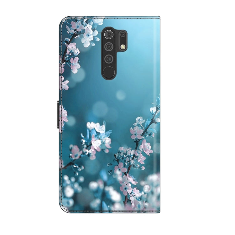 For Xiaomi Redmi 9 Crystal 3D Shockproof Protective Leather Phone Case(Plum Flower)