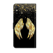 For Xiaomi Redmi 9A Crystal 3D Shockproof Protective Leather Phone Case(Golden Wings)
