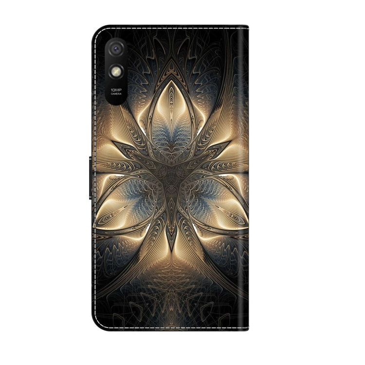 For Xiaomi Redmi 9A Crystal 3D Shockproof Protective Leather Phone Case(Luminous Building)