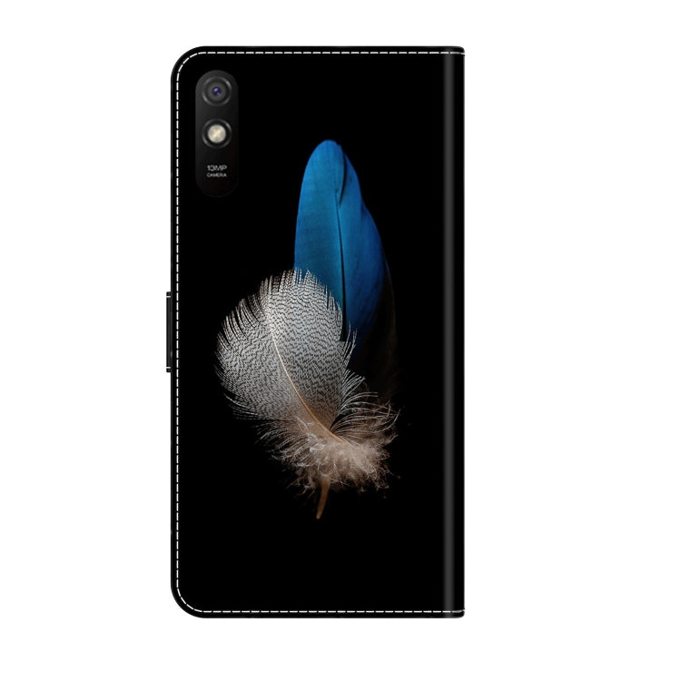 For Xiaomi Redmi 9A Crystal 3D Shockproof Protective Leather Phone Case(Two Branches)