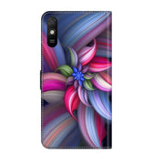 For Xiaomi Redmi 9A Crystal 3D Shockproof Protective Leather Phone Case(Colorful Flower)