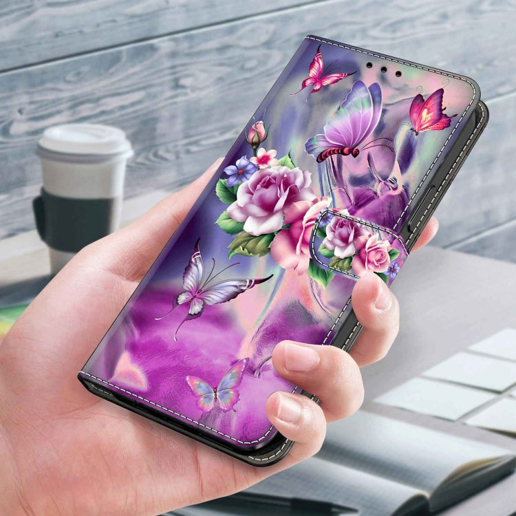 For Xiaomi Redmi 9C Crystal 3D Shockproof Protective Leather Phone Case(Butterfly)