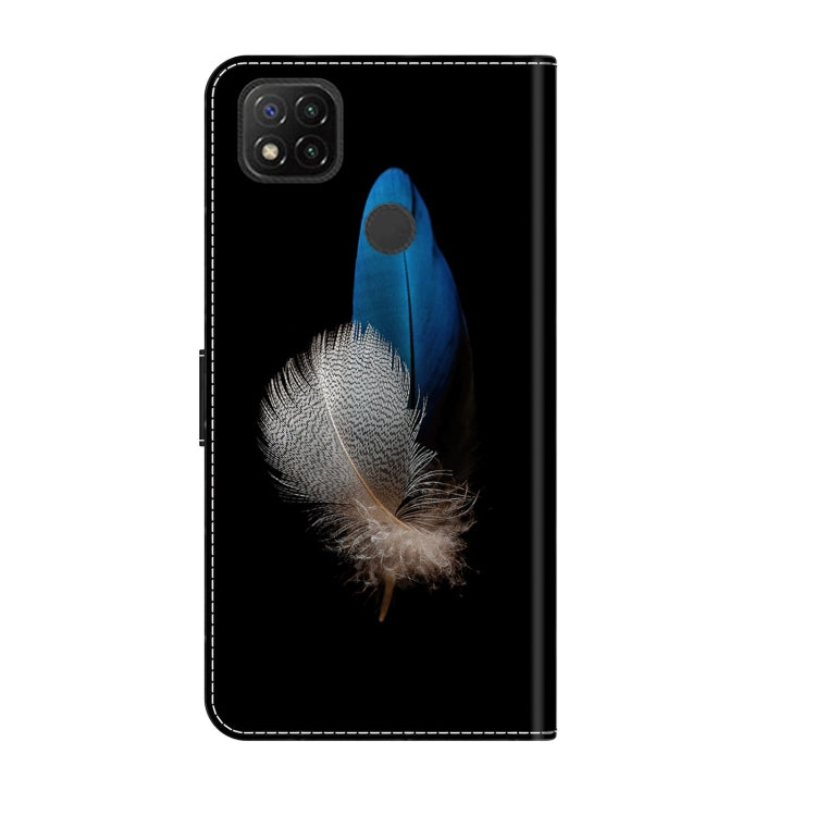 For Xiaomi Redmi 9C Crystal 3D Shockproof Protective Leather Phone Case(Two Branches)