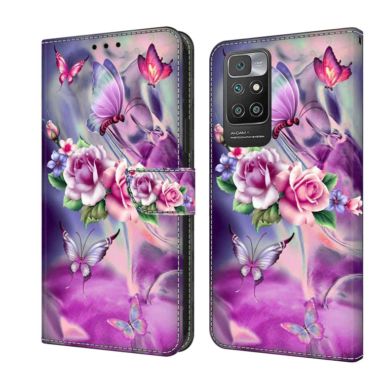 For Xiaomi Redmi 10 Crystal 3D Shockproof Protective Leather Phone Case(Butterfly)