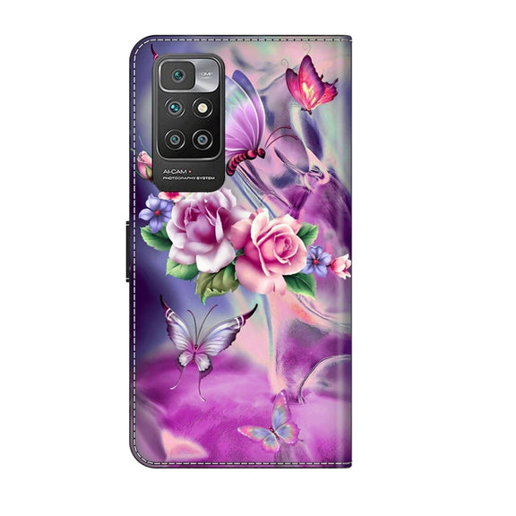 For Xiaomi Redmi 10 Crystal 3D Shockproof Protective Leather Phone Case(Butterfly)