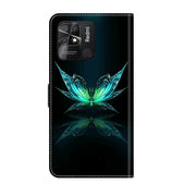 For Xiaomi Redmi 10C Crystal 3D Shockproof Protective Leather Phone Case(Reflection Dutterfly)