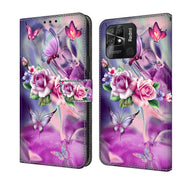 For Xiaomi Redmi 10C Crystal 3D Shockproof Protective Leather Phone Case(Butterfly)