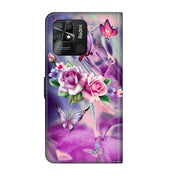 For Xiaomi Redmi 10C Crystal 3D Shockproof Protective Leather Phone Case(Butterfly)