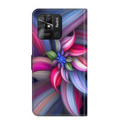 For Xiaomi Redmi 10C Crystal 3D Shockproof Protective Leather Phone Case(Colorful Flower)