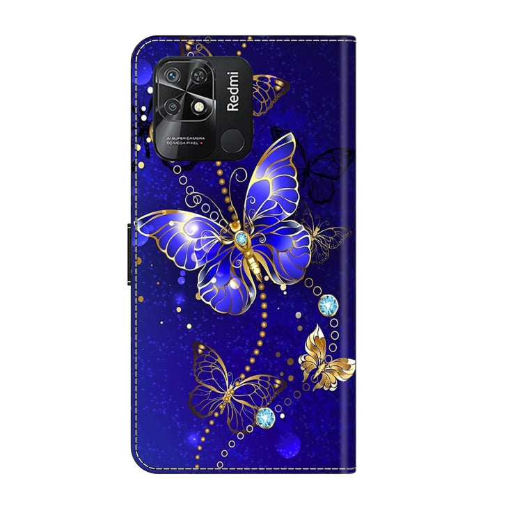 For Xiaomi Redmi 10C Crystal 3D Shockproof Protective Leather Phone Case(Diamond Butterfly)