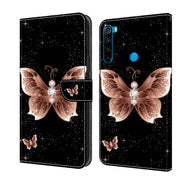 For Xiaomi Redmi Note 8 Crystal 3D Shockproof Protective Leather Phone Case(Pink Diamond Butterfly)