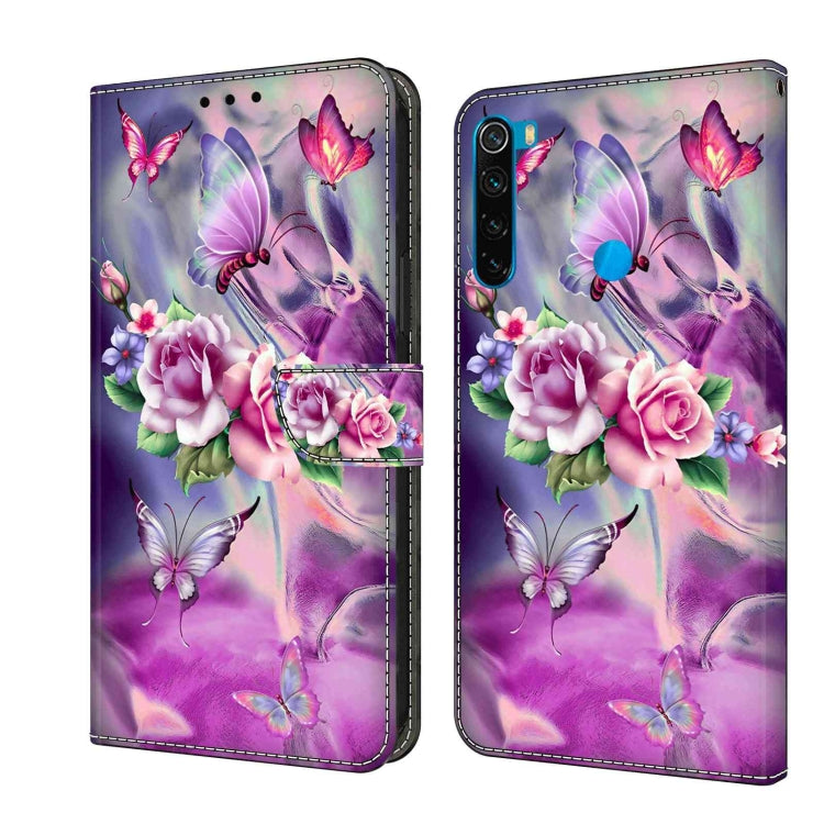 For Xiaomi Redmi Note 8 Crystal 3D Shockproof Protective Leather Phone Case(Butterfly)
