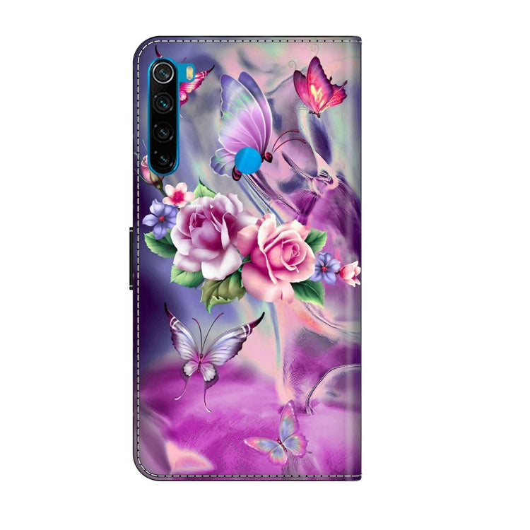 For Xiaomi Redmi Note 8 Crystal 3D Shockproof Protective Leather Phone Case(Butterfly)
