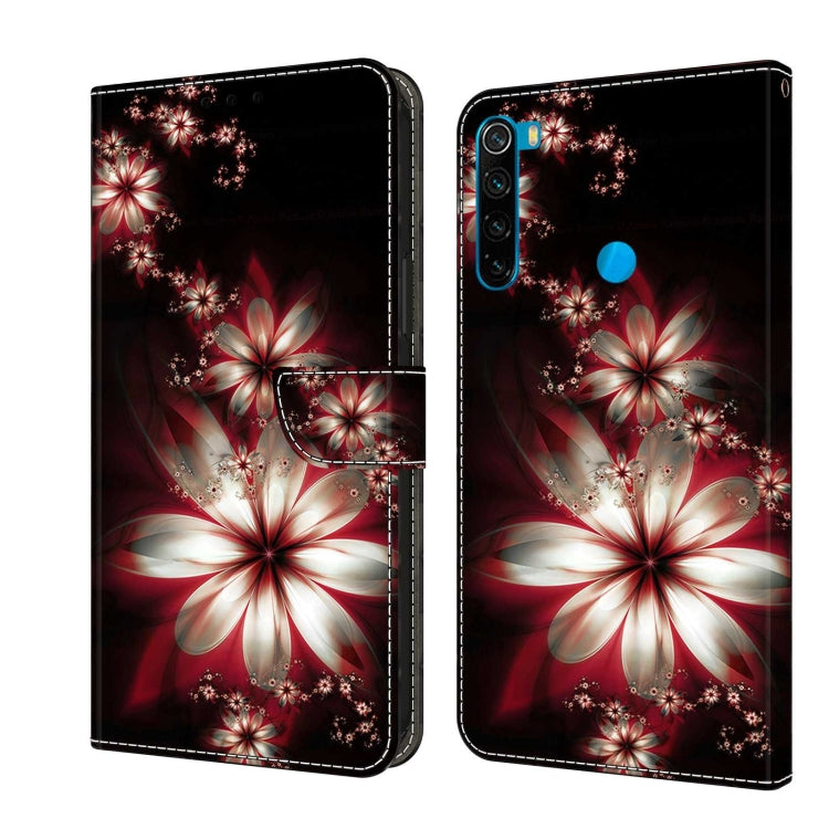 For Xiaomi Redmi Note 8 Crystal 3D Shockproof Protective Leather Phone Case(Fantastic Flower)