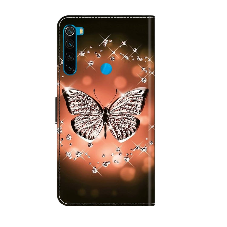 For Xiaomi Redmi Note 8 Crystal 3D Shockproof Protective Leather Phone Case(Crystal Butterfly)