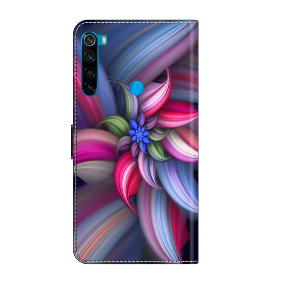 For Xiaomi Redmi Note 8 Crystal 3D Shockproof Protective Leather Phone Case(Colorful Flower)