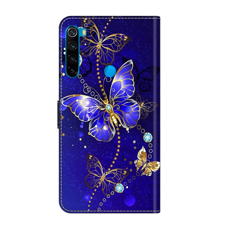 For Xiaomi Redmi Note 8 Crystal 3D Shockproof Protective Leather Phone Case(Diamond Butterfly)