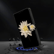 For Xiaomi Redmi Note 8 Pro Crystal 3D Shockproof Protective Leather Phone Case(White Flower)