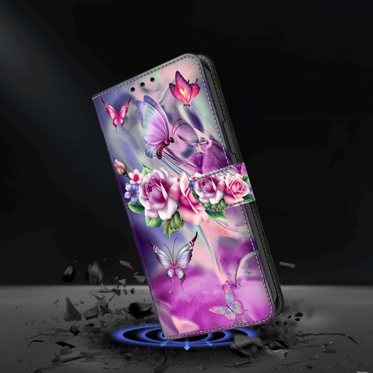 For Xiaomi Redmi Note 8 Pro Crystal 3D Shockproof Protective Leather Phone Case(Butterfly)