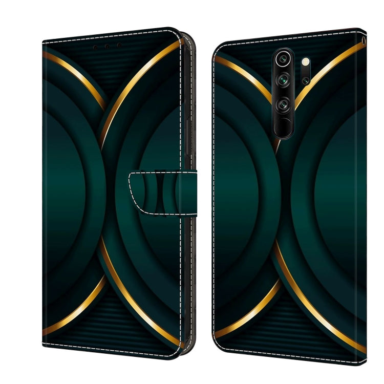For Xiaomi Redmi Note 8 Pro Crystal 3D Shockproof Protective Leather Phone Case(Gold Outline)