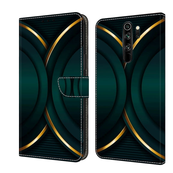For Xiaomi Redmi Note 8 Pro Crystal 3D Shockproof Protective Leather Phone Case(Gold Outline)