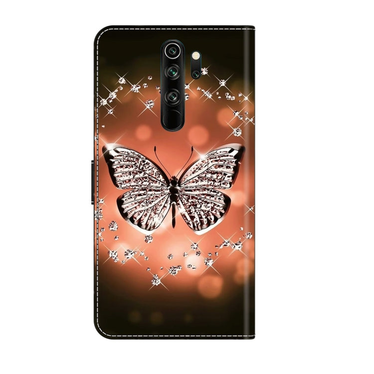 For Xiaomi Redmi Note 8 Pro Crystal 3D Shockproof Protective Leather Phone Case(Crystal Butterfly)